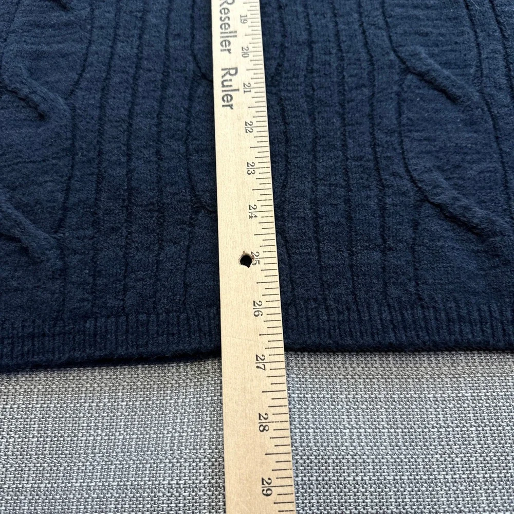 Vintage Express Chunky Cable Knit Quarter Zip Sweater Mens Large‎ Blue Fisherman
